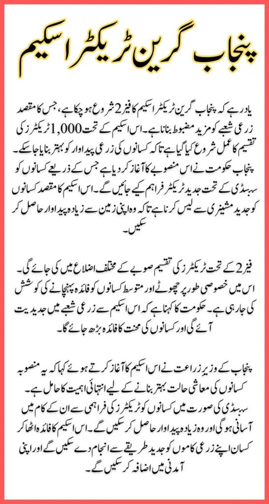 Punjab Green Tractor Scheme Phase 2 Started Announcement of Distribution of 1,000 Tractors