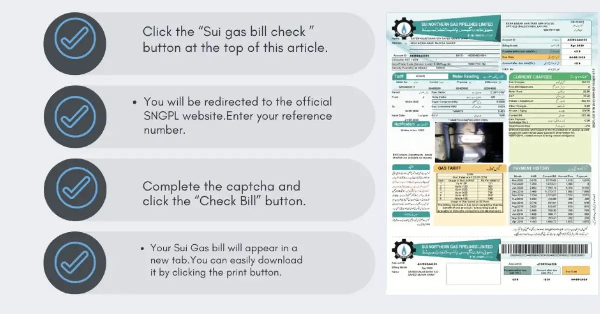 Sui Gas Bill Online Check Gujranwala 2025